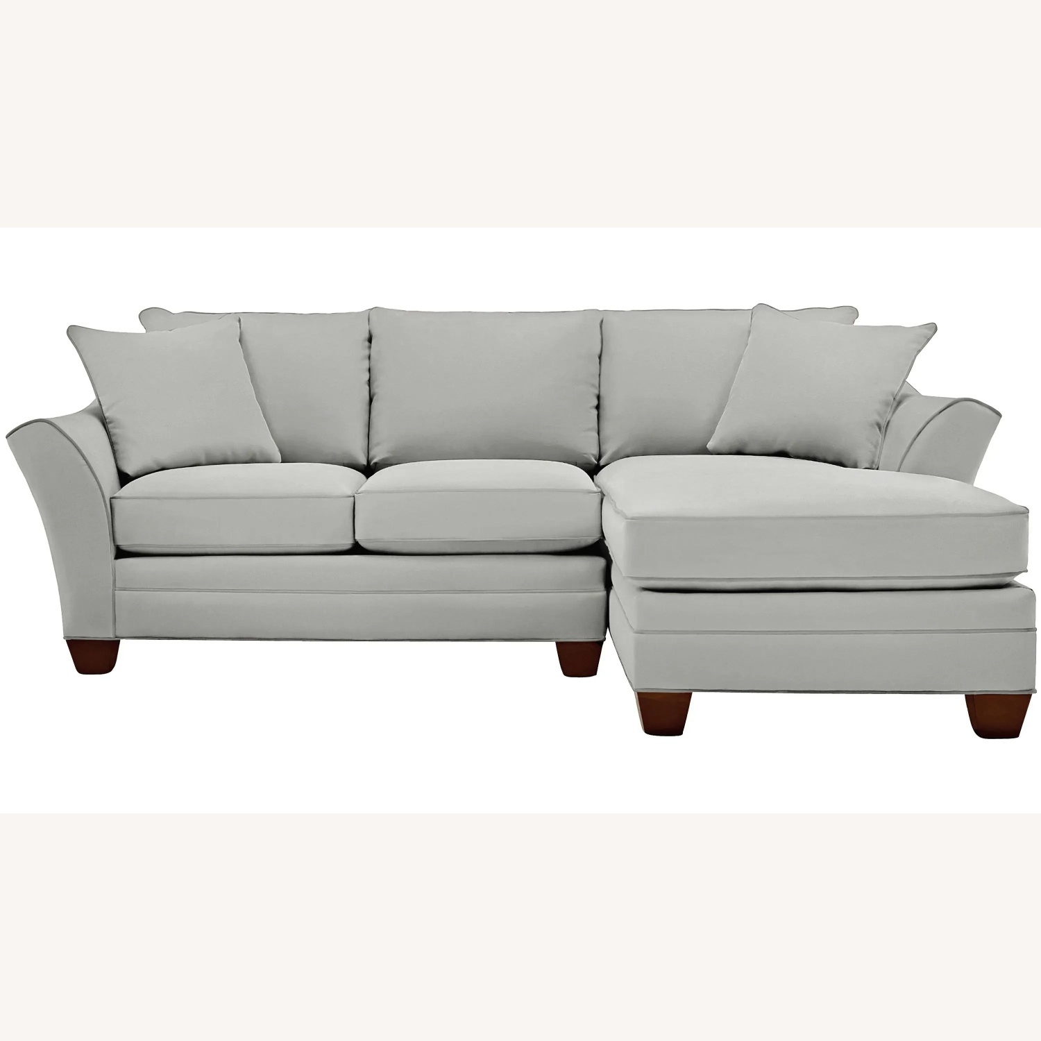 Raymour & Flanigan Light Gray Microsuede 2 Piece Sectional - image-4