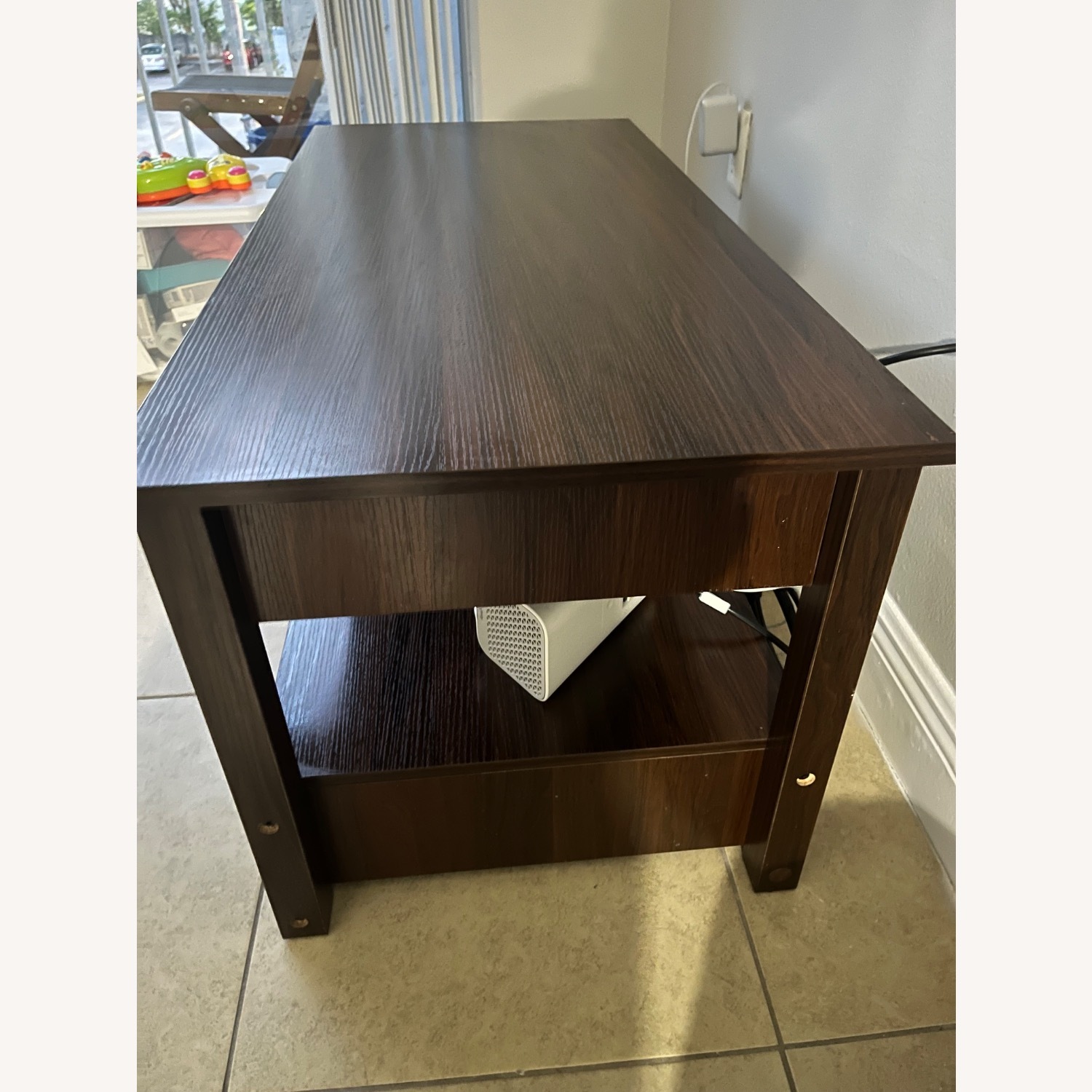 Dark Brown Wood Coffee Table - image-3
