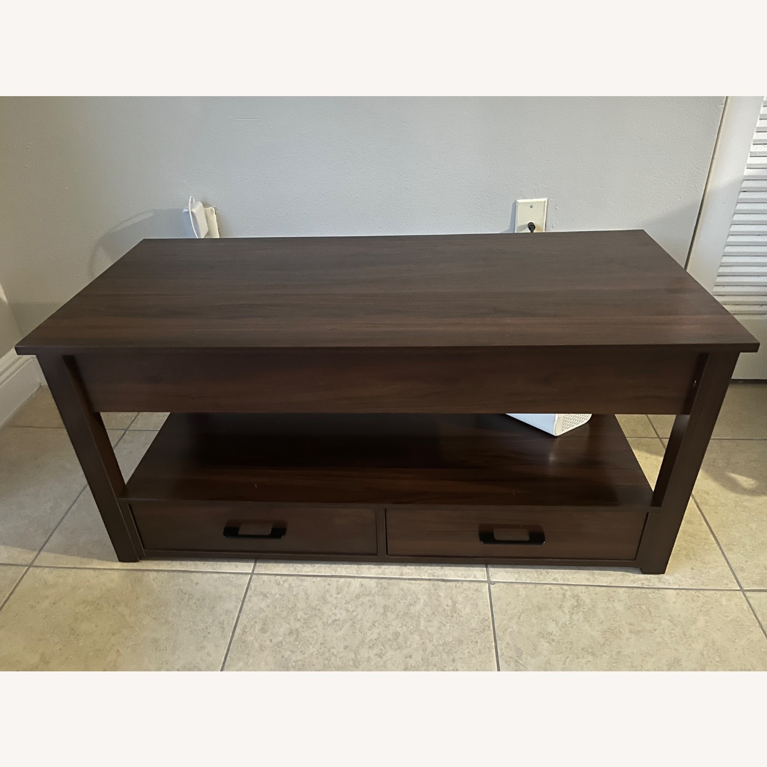 Dark Brown Wood Coffee Table - image-1