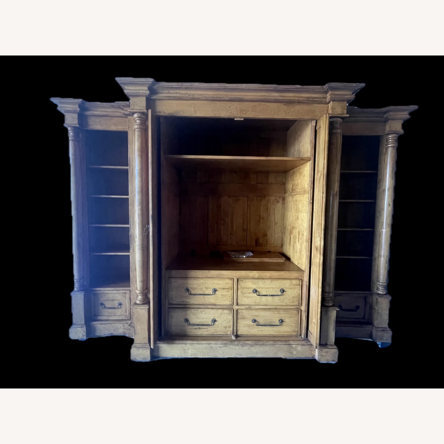 Vintage/Antique Light Brown Media Storage - image-3