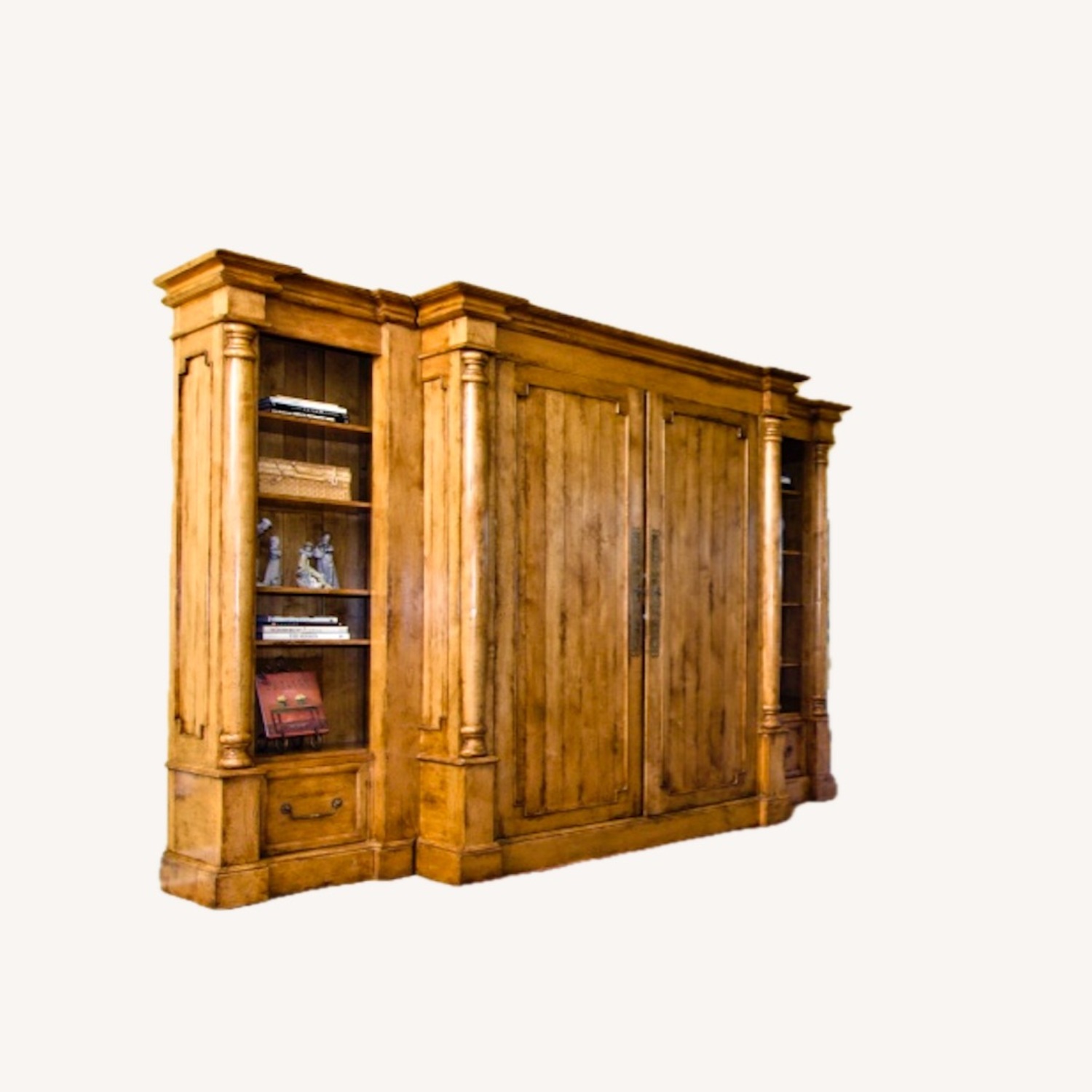 Vintage/Antique Light Brown Media Storage - image-2