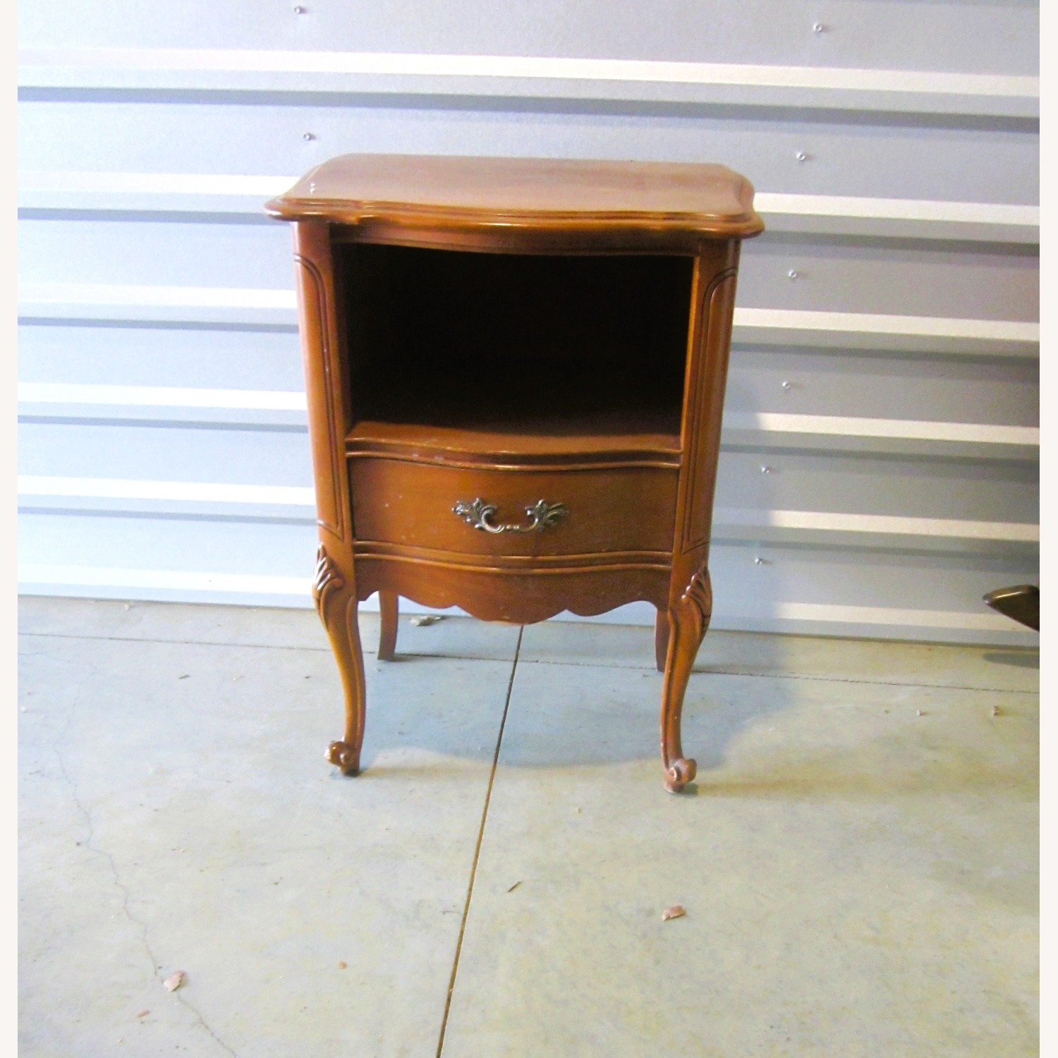 Vintage/Antique Dark Brown Wood Side Table - image-1