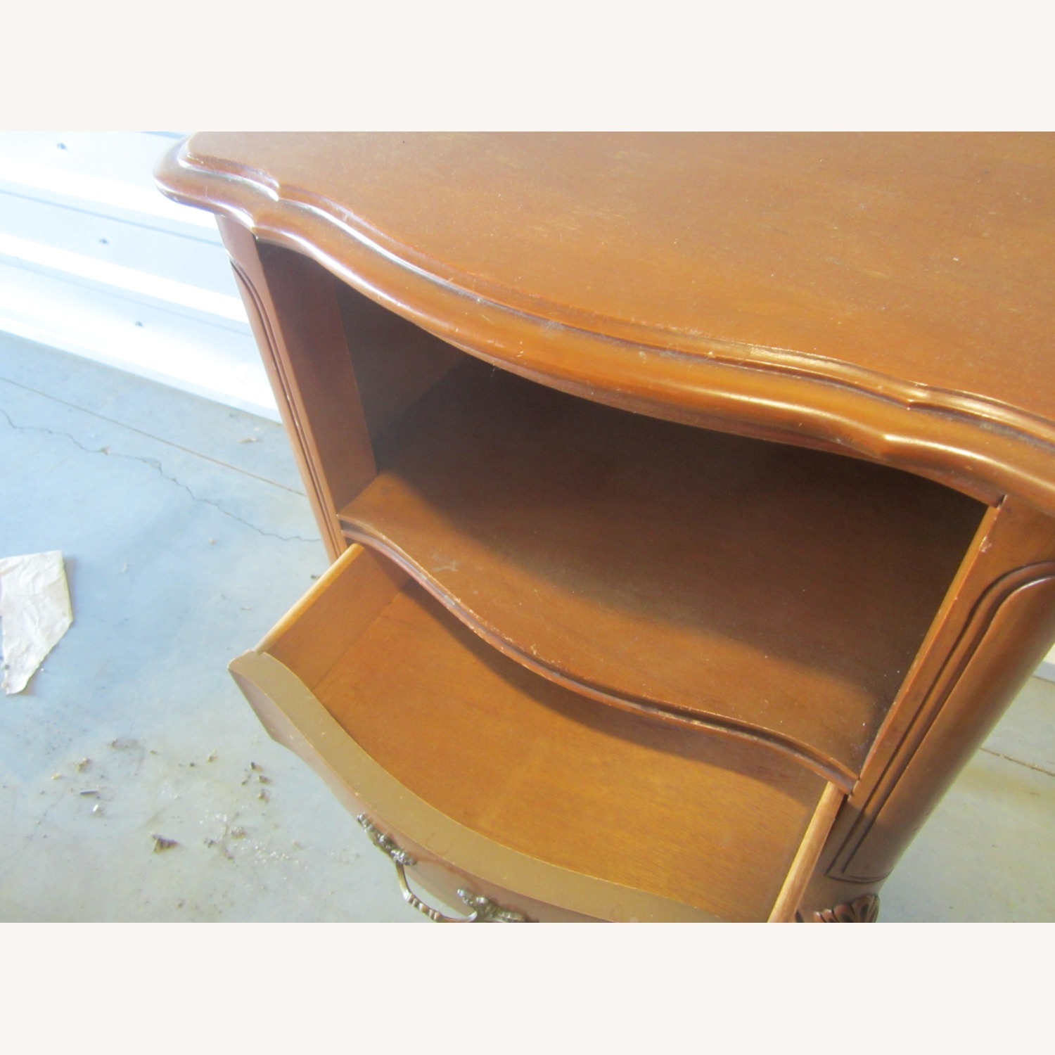 Vintage/Antique Dark Brown Wood Side Table - image-9