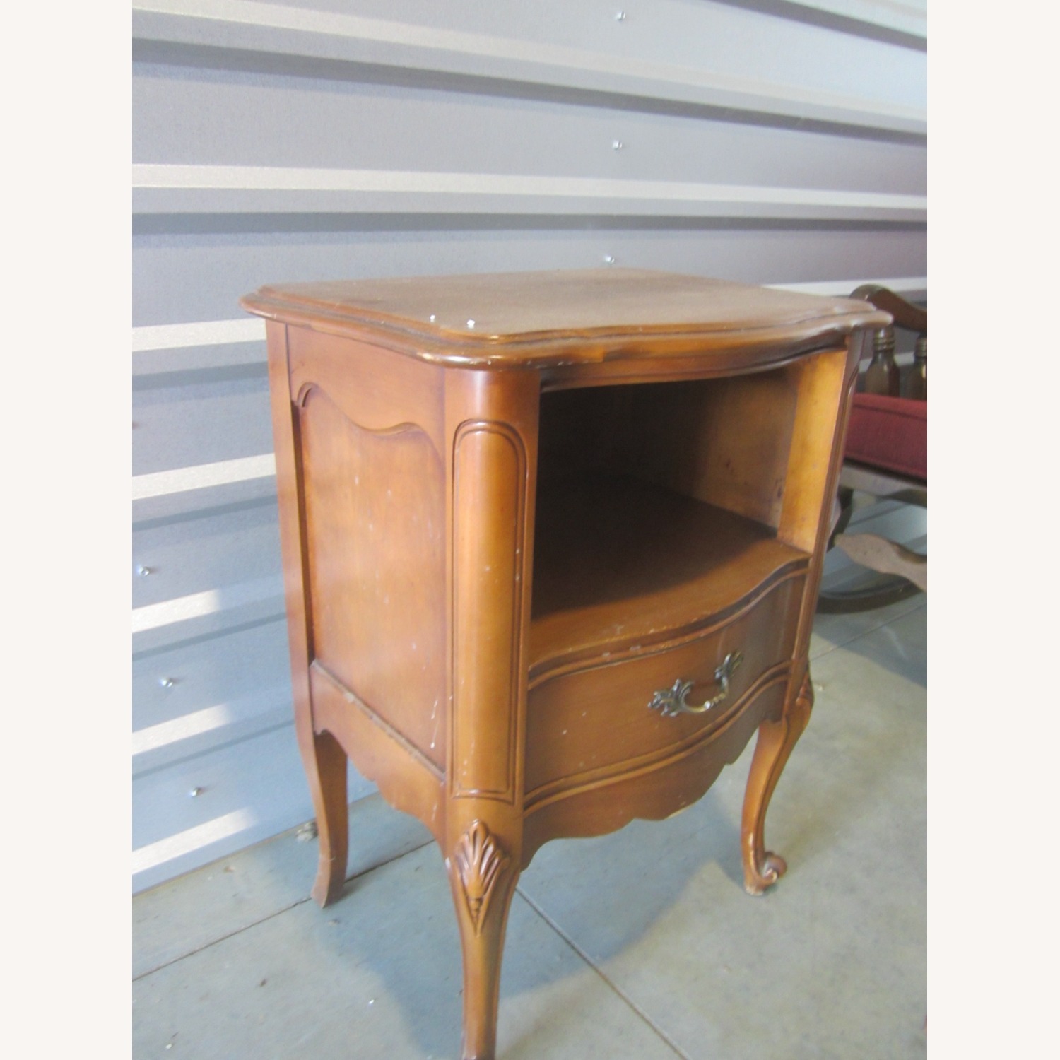Vintage/Antique Dark Brown Wood Side Table - image-3