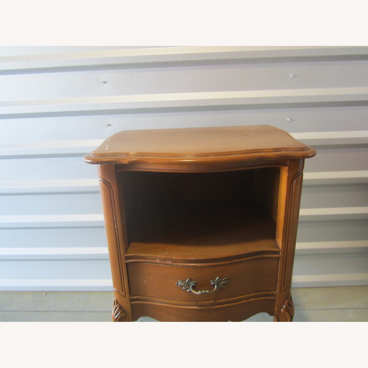 Vintage/Antique Dark Brown Wood Side Table - image-2