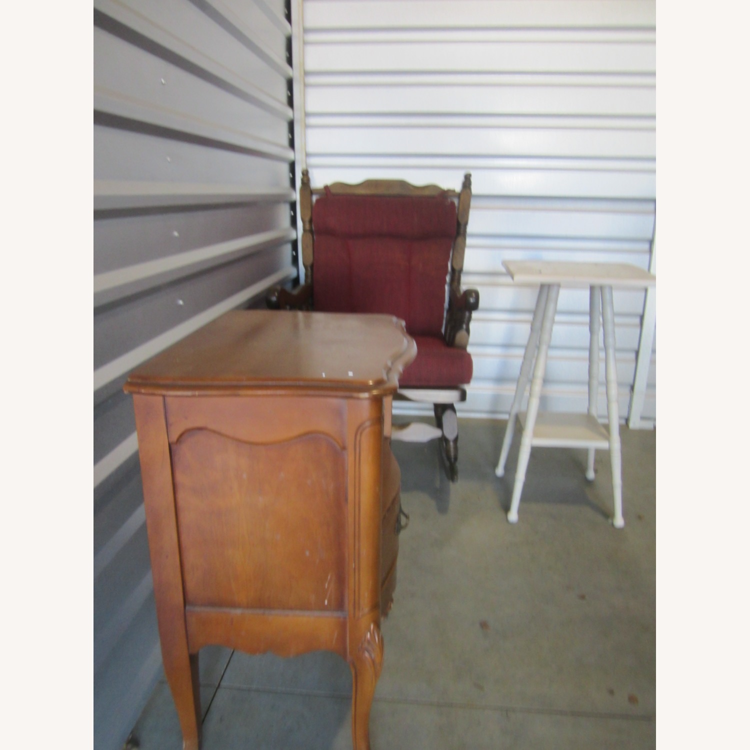 Vintage/Antique Dark Brown Wood Side Table - image-4