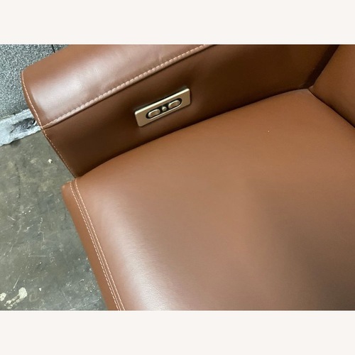 Used Elran 7000 Series Dark Brown Leather Loveseat for sale on AptDeco