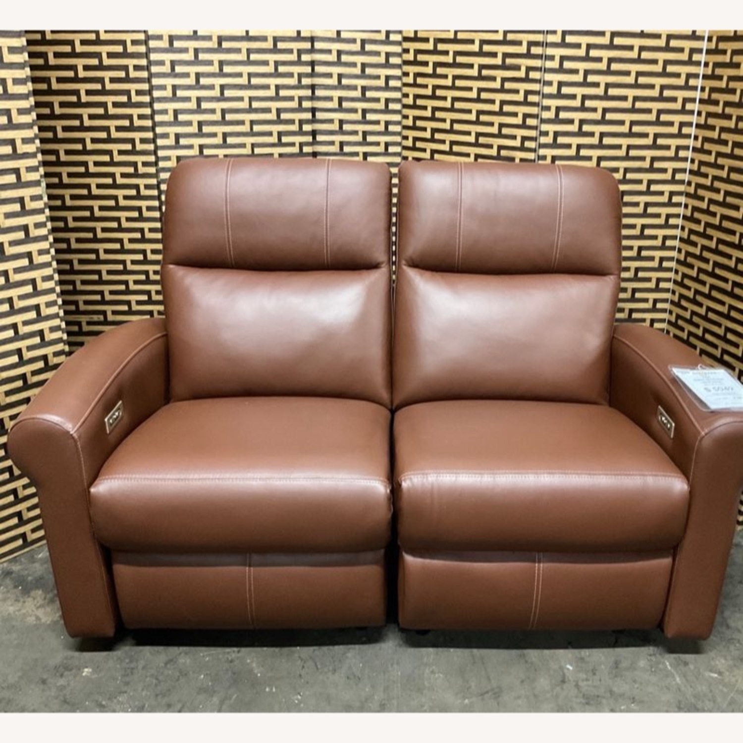 Elran 7000 Series Dark Brown Leather Loveseat - image-3