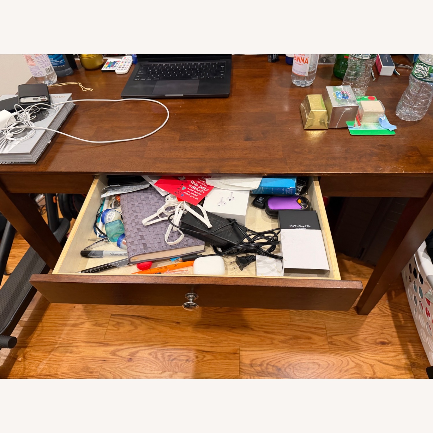  Gothic Cabinet Craft Dark Brown Wood Desk - image-4