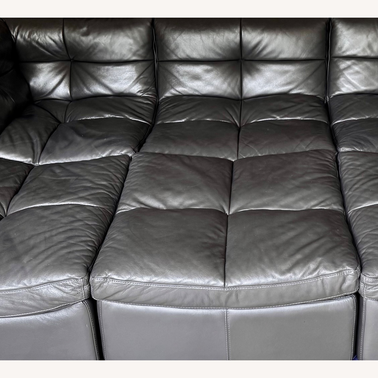 Z Gallerie Convo Gray Leather 6-Piece Sectional - image-2