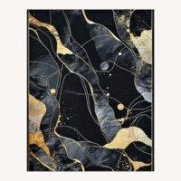Amazon Black & Gold Living Room Rug