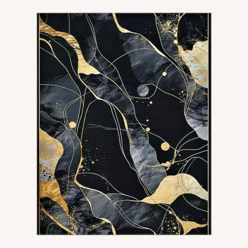 Used Amazon Black & Gold Living Room Rug for sale on AptDeco