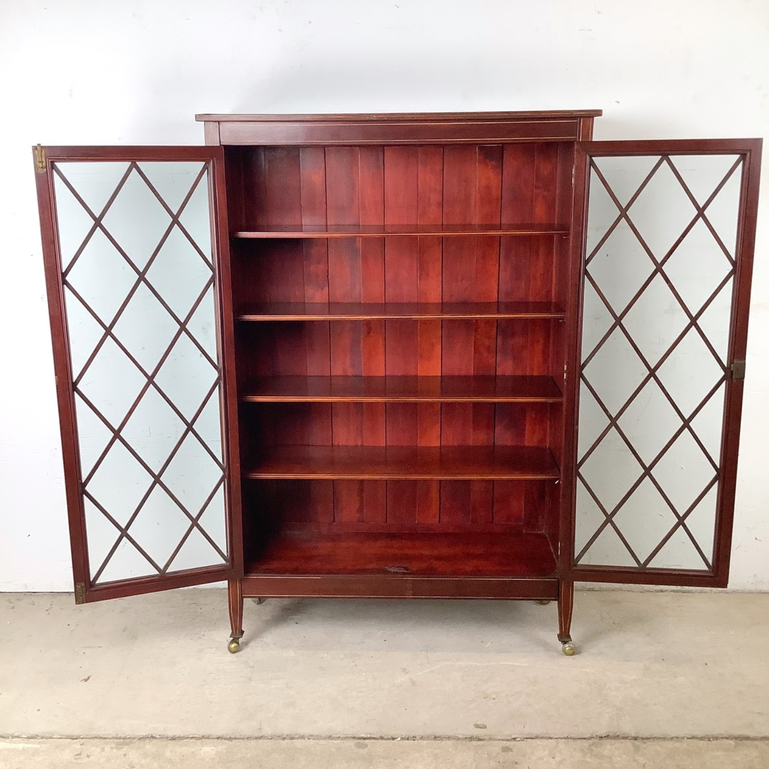 Edwardian Revival Mahogany Lattice Bookcase - image-21