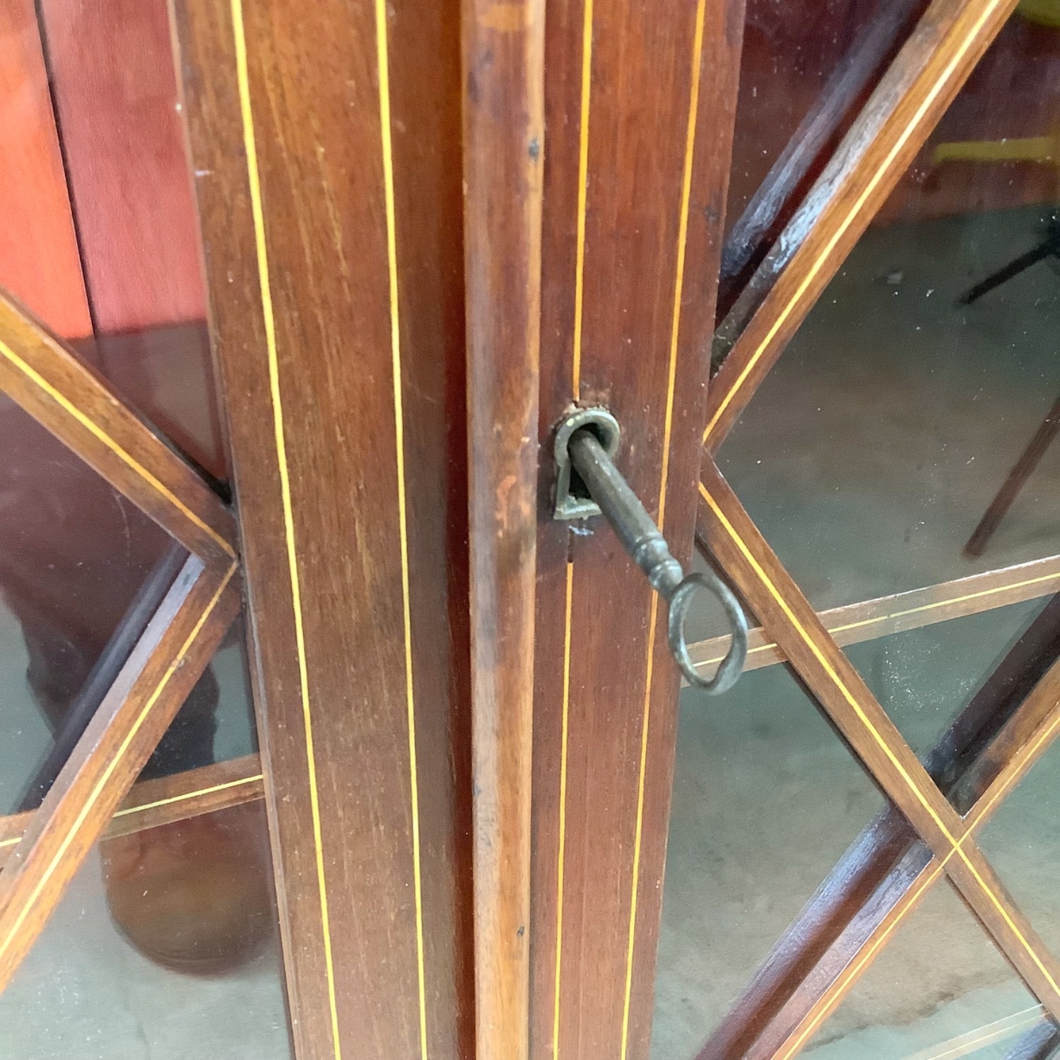 Edwardian Revival Mahogany Lattice Bookcase - image-7