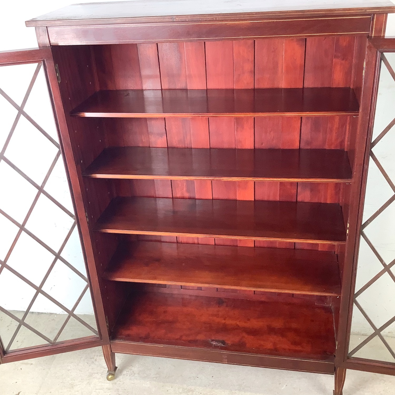 Edwardian Revival Mahogany Lattice Bookcase - image-22