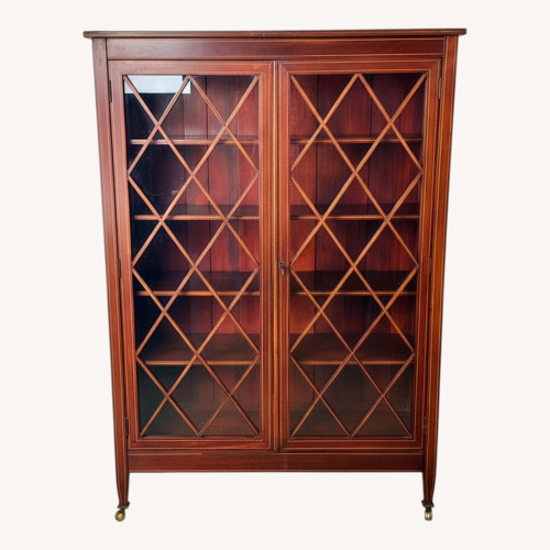Used Edwardian Revival Mahogany Lattice Bookcase for sale on AptDeco