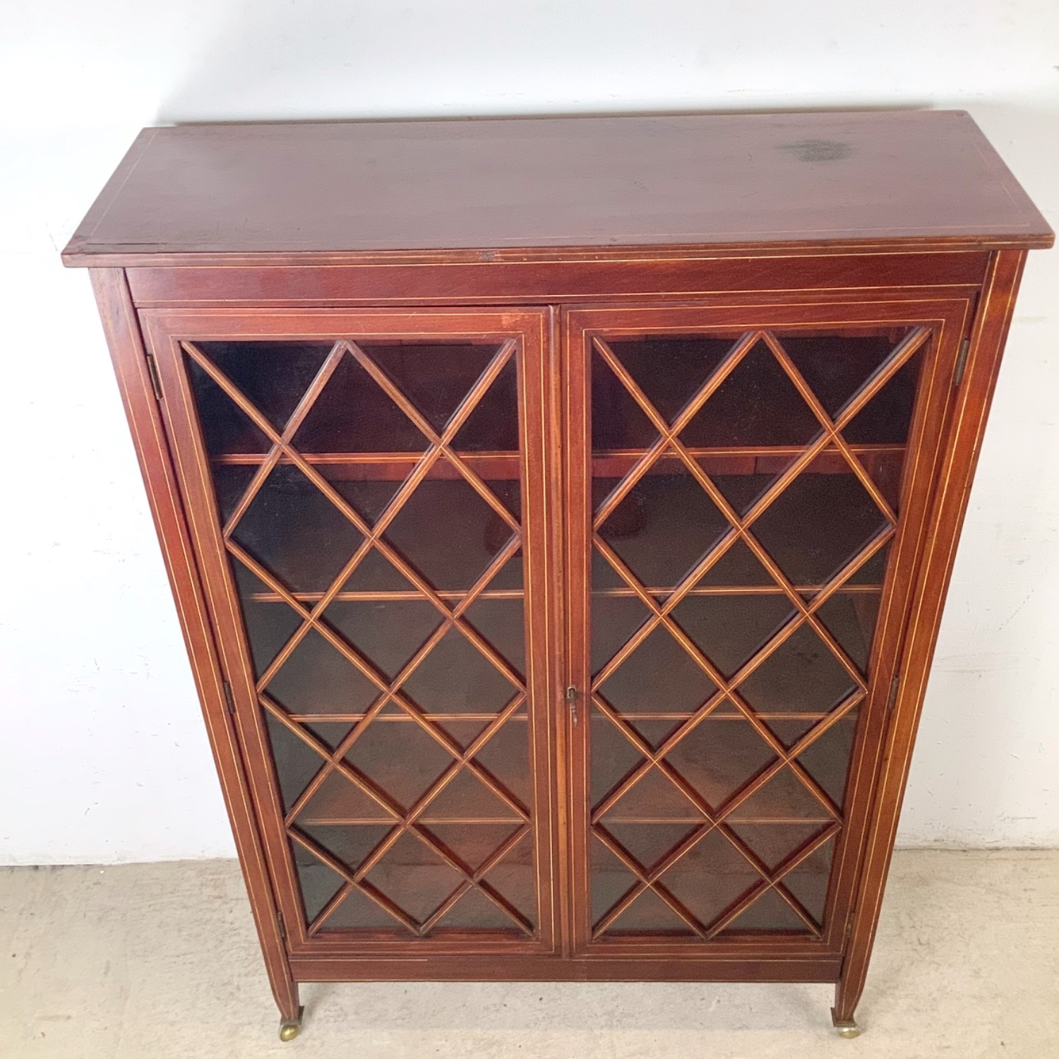 Edwardian Revival Mahogany Lattice Bookcase - image-3