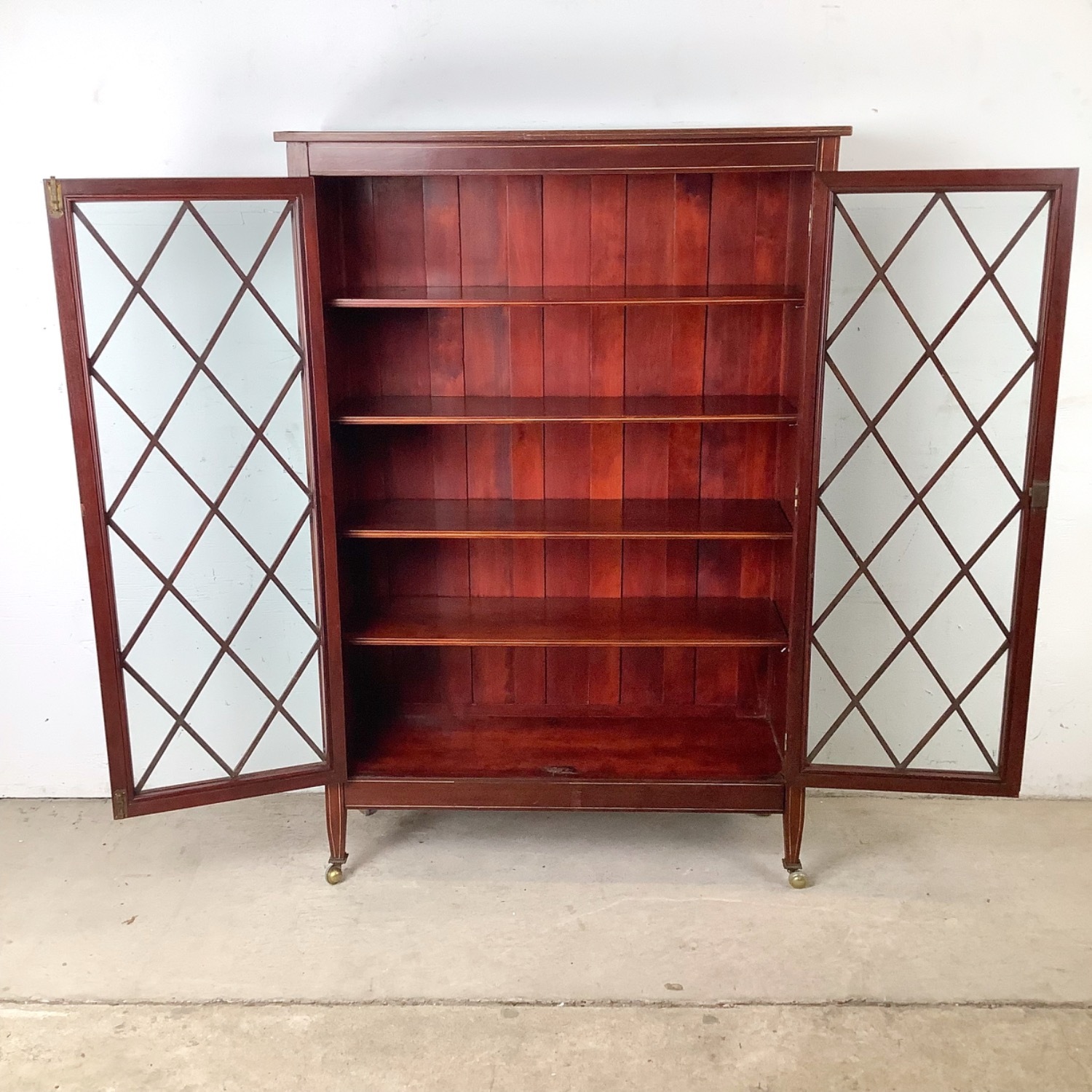 Edwardian Revival Mahogany Lattice Bookcase - image-17