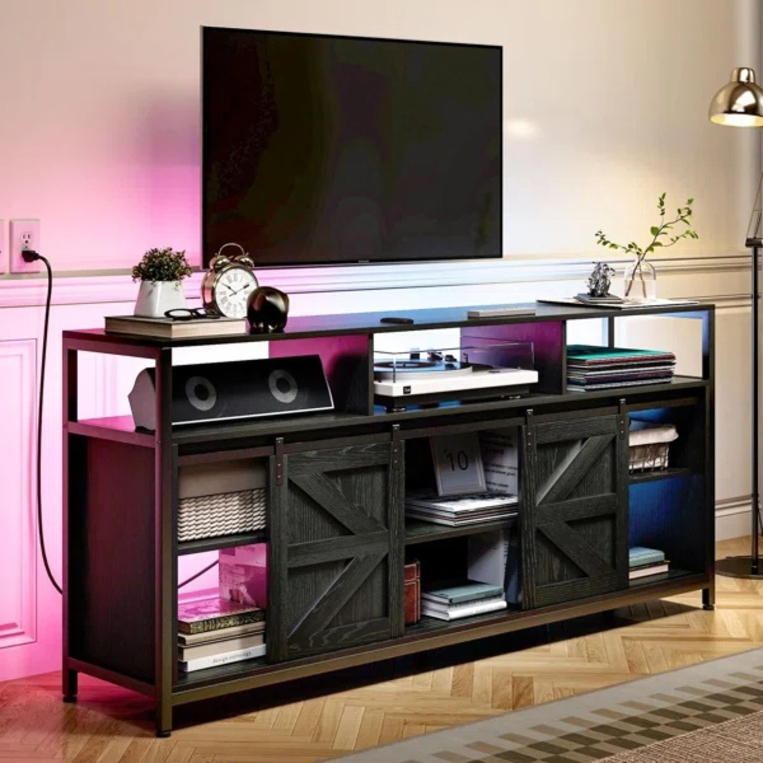 Wayfair Dark Gray Wood Wall Unit - image-4