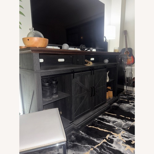 Used Wayfair Dark Gray Wood Wall Unit for sale on AptDeco