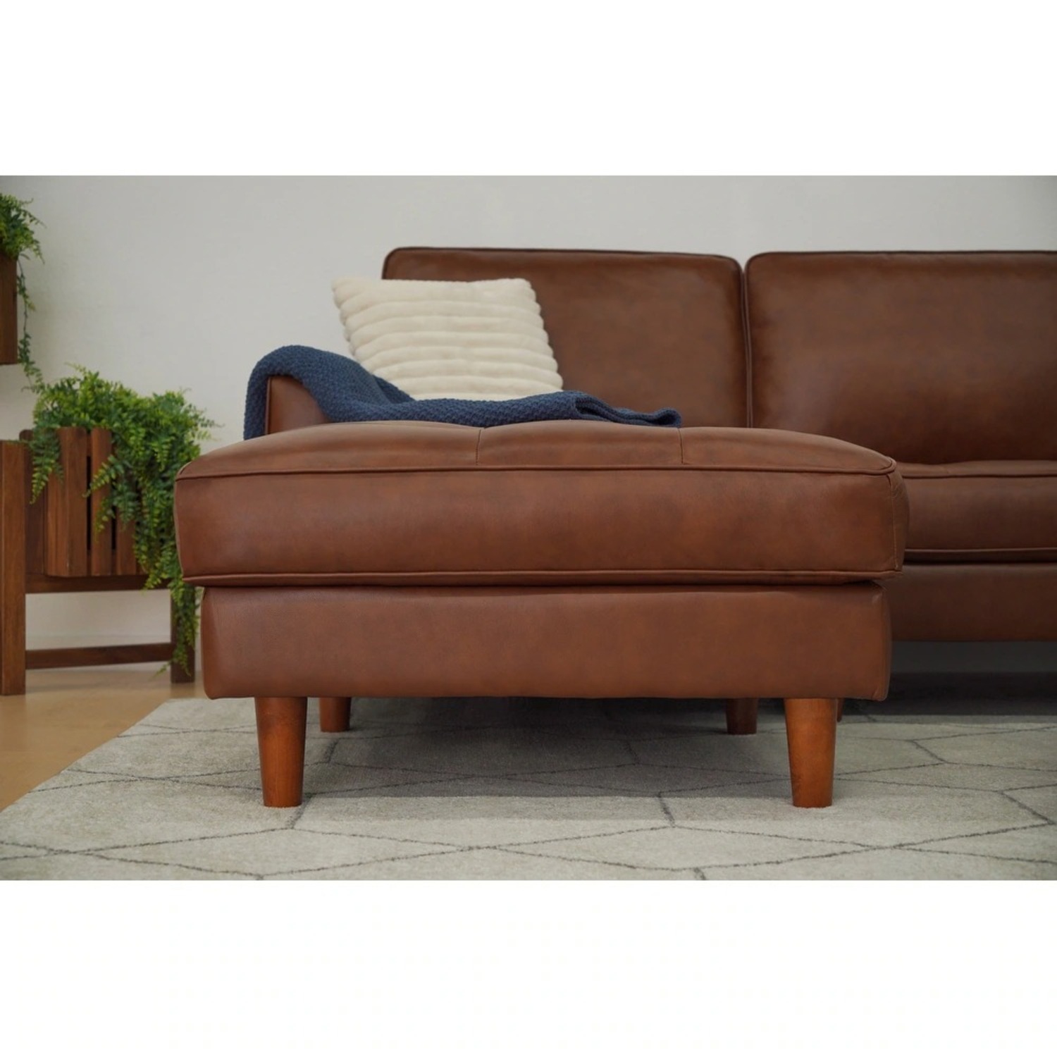 Abbyson Mid Century Top Grain Leather Sectional - image-1