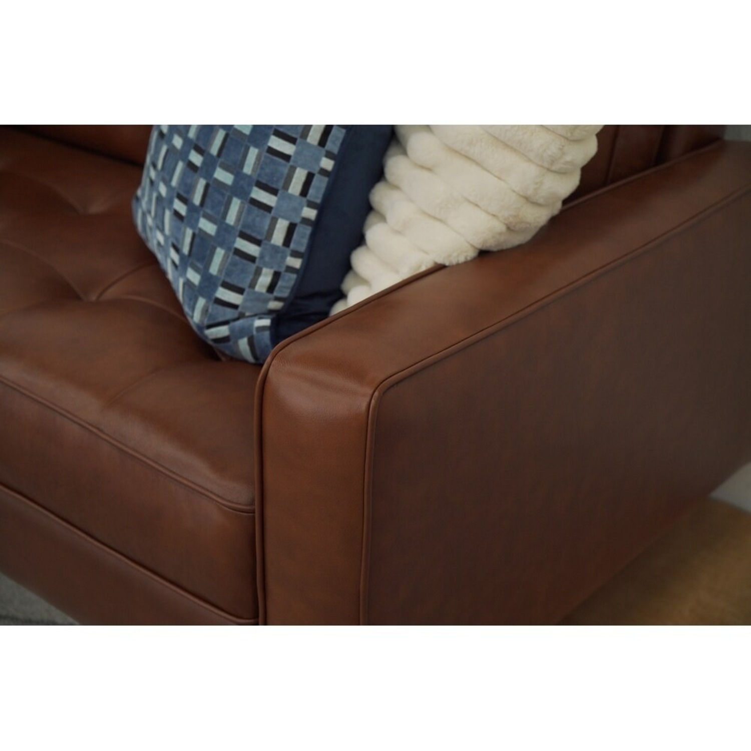 Abbyson Mid Century Top Grain Leather Sectional - image-5