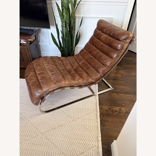 Used Restoration Hardware Leather Accent Chair for sale on AptDeco