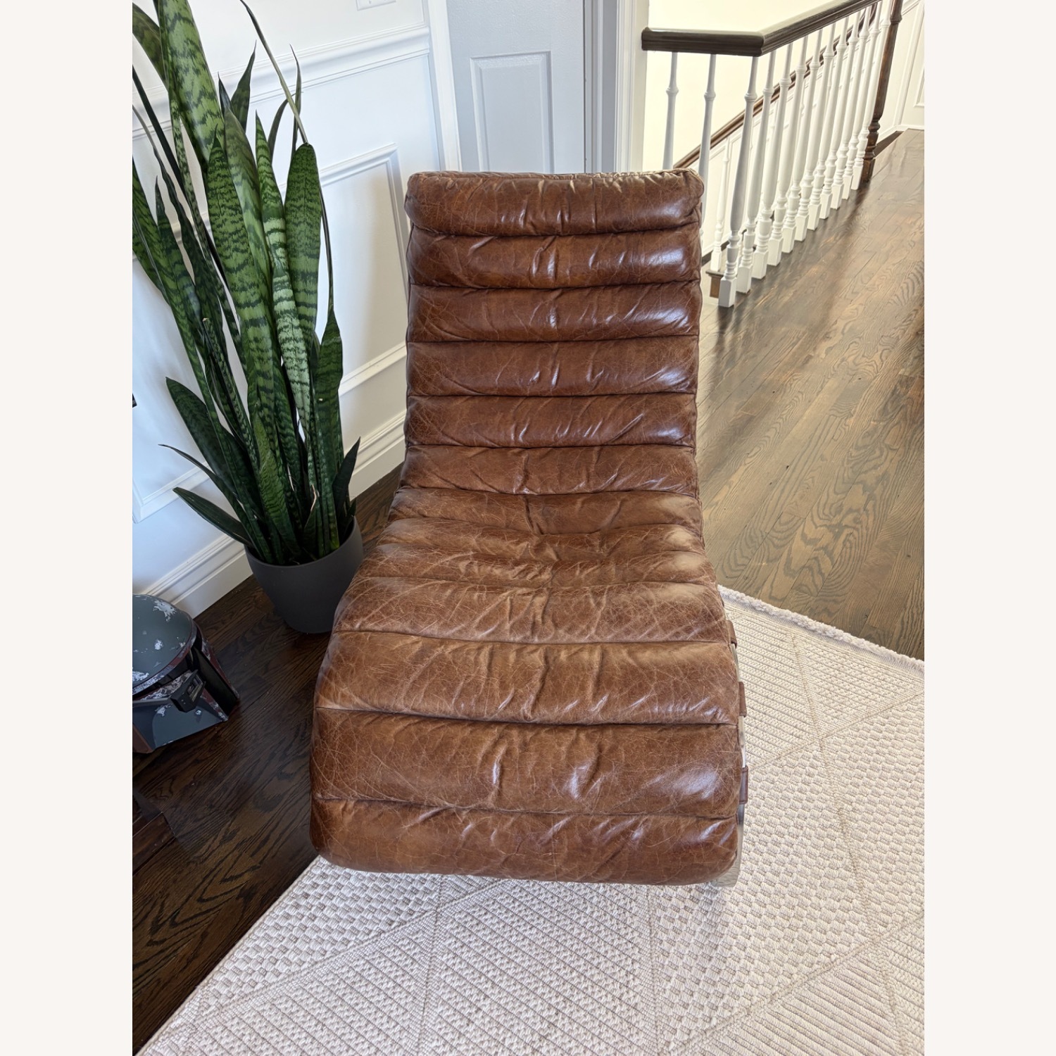 Restoration Hardware Leather Accent Chair - image-3