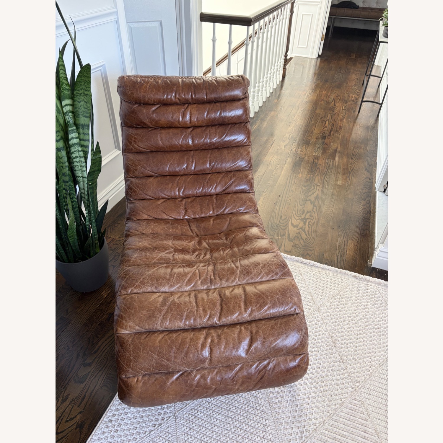 Restoration Hardware Leather Accent Chair - image-2