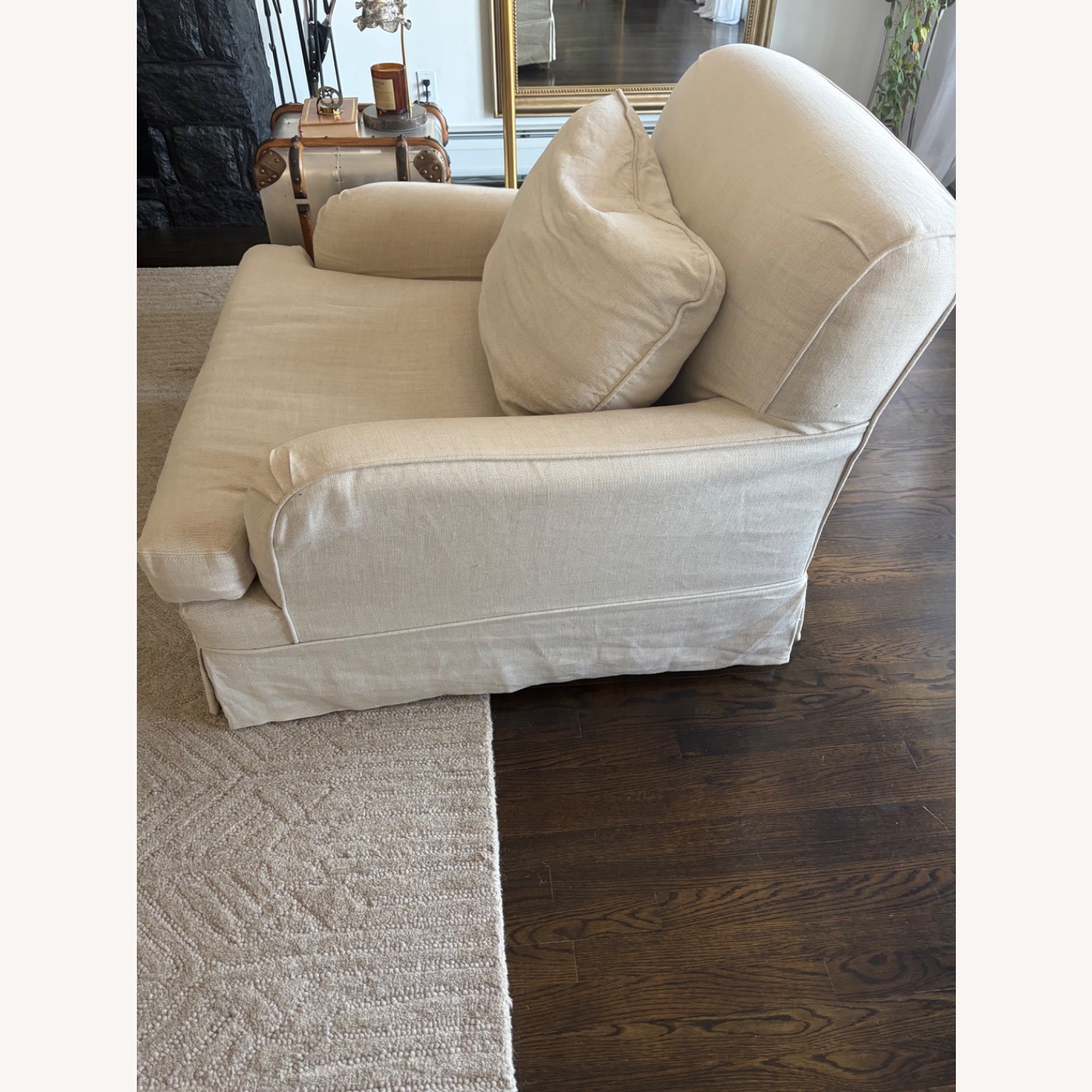 Restoration Hardware Natural Fabric Accent Chair - image-2