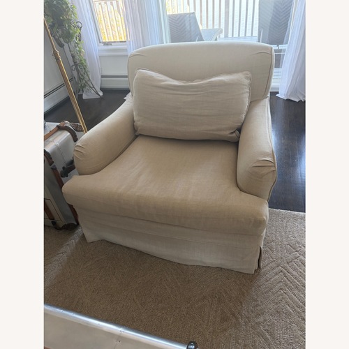 Used Restoration Hardware Natural Fabric Accent Chair for sale on AptDeco