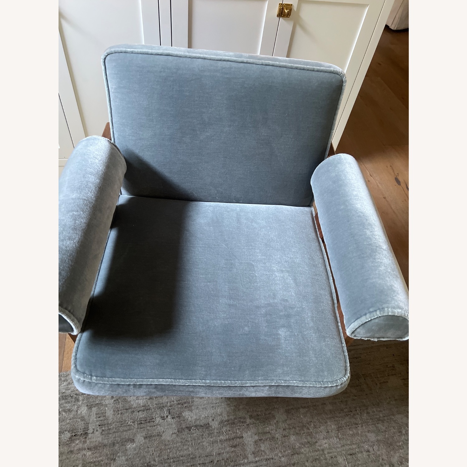 Blue Fabric Accent Chair - image-1
