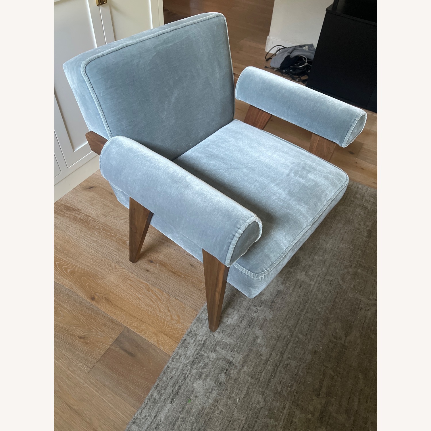 Blue Fabric Accent Chair - image-2