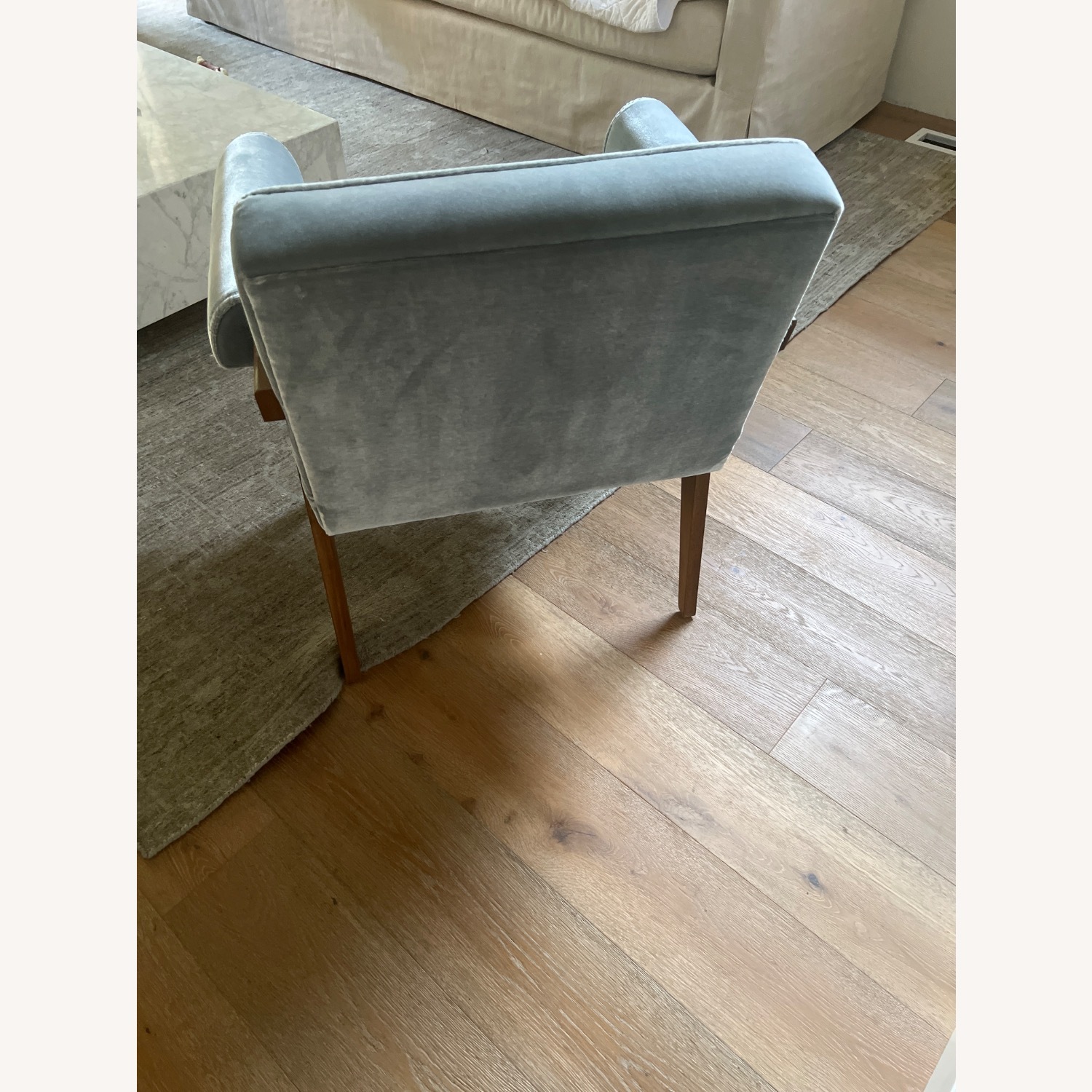Blue Fabric Accent Chair - image-4