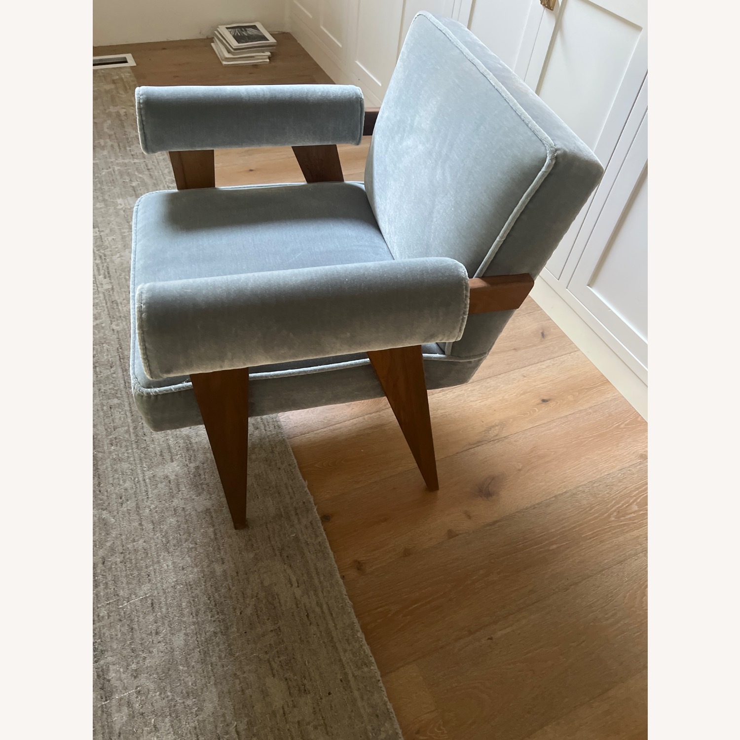 Blue Fabric Accent Chair - image-3