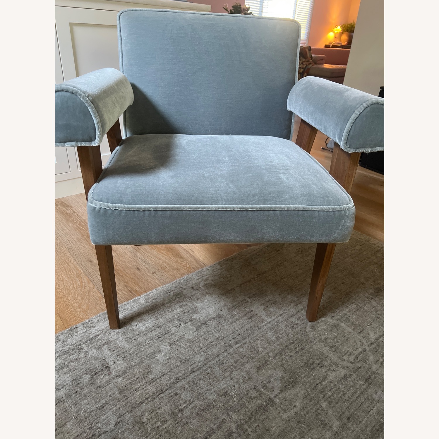 Blue Fabric Accent Chair - image-5