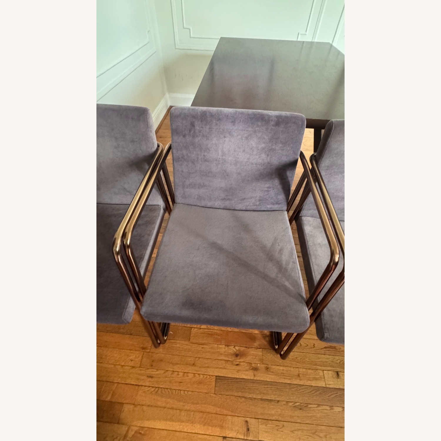 CB2 Rouka Dark Gray Velvet Dining Chairs - image-7