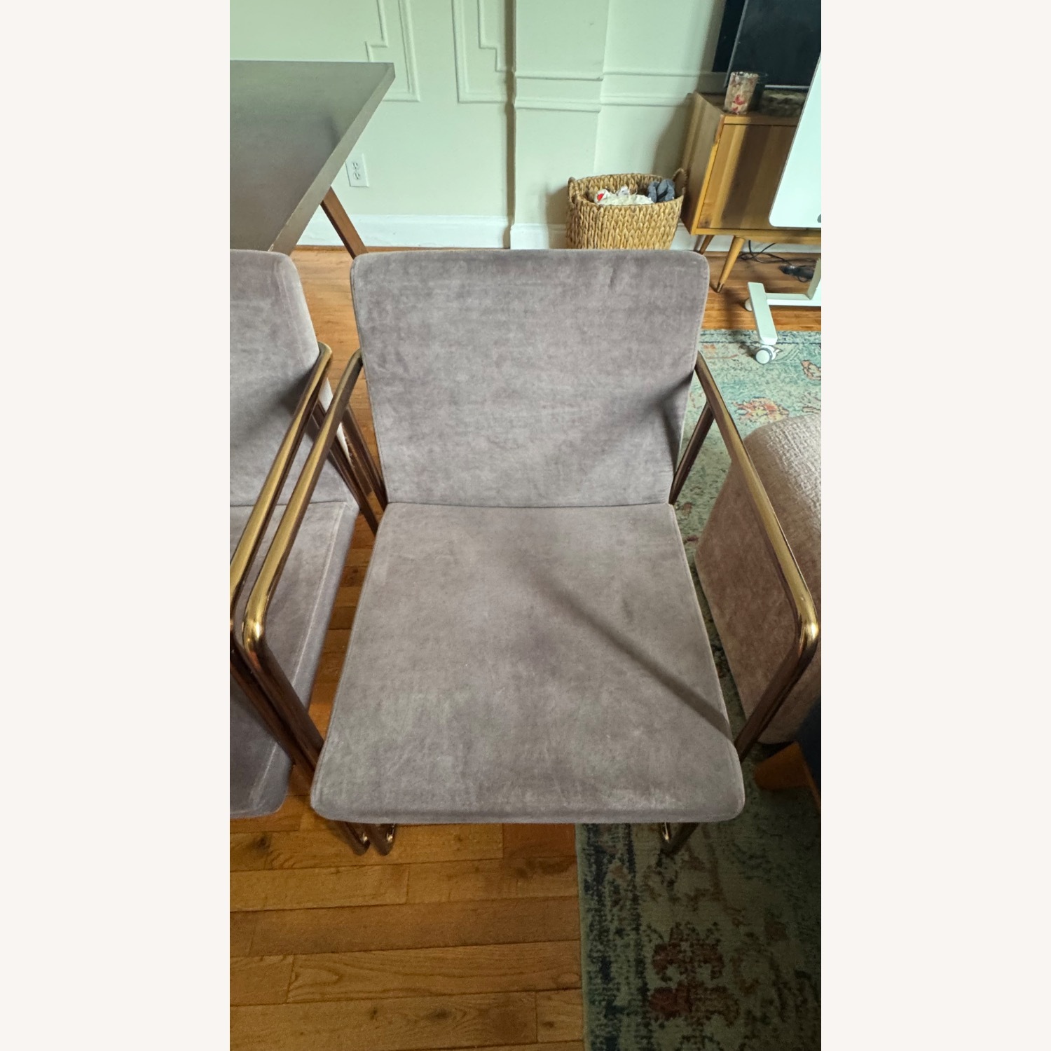 CB2 Rouka Dark Gray Velvet Dining Chairs - image-5