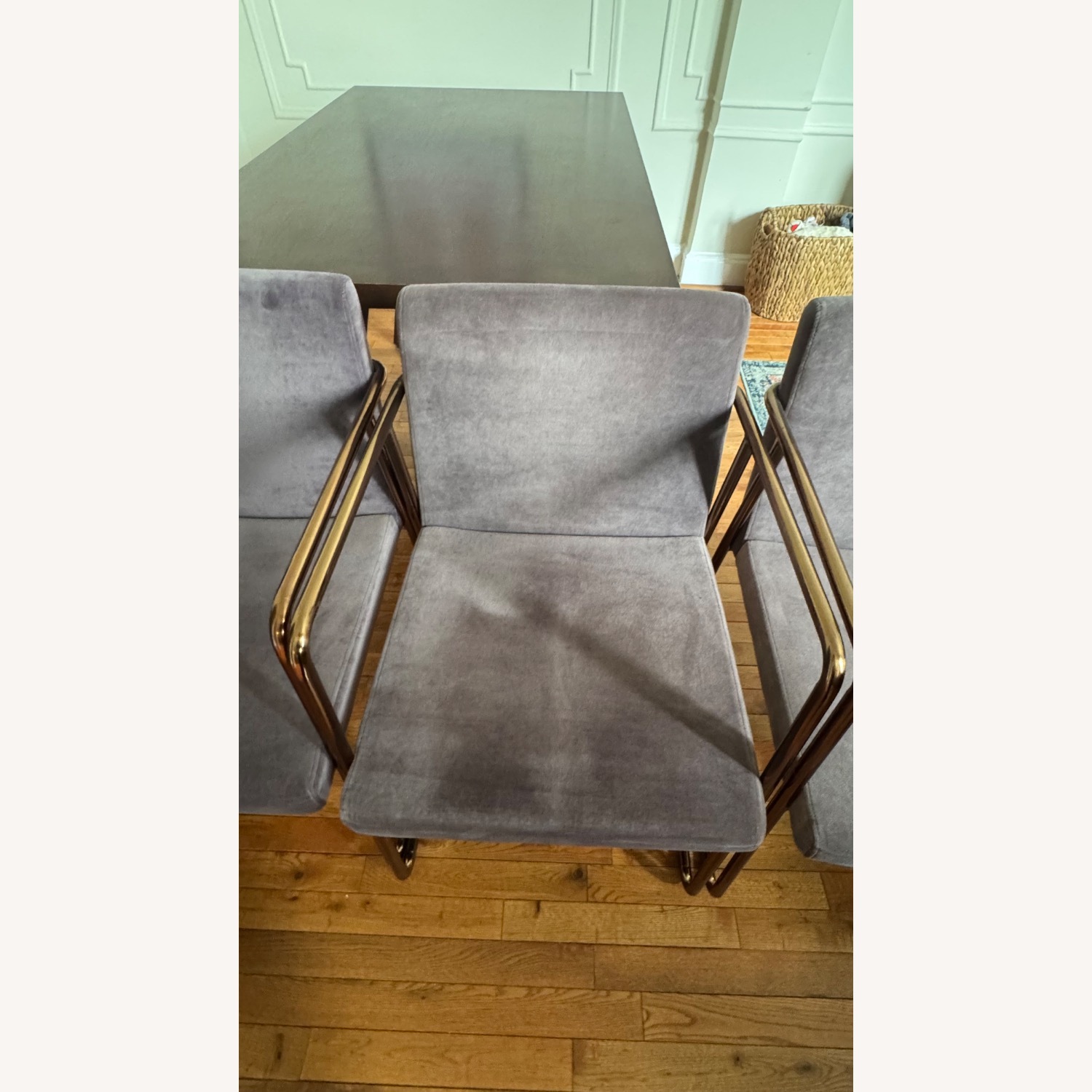 CB2 Rouka Dark Gray Velvet Dining Chairs - image-6