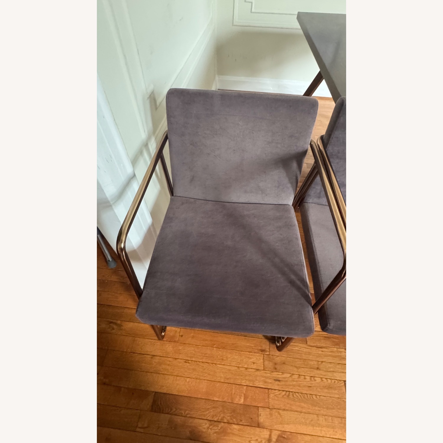 CB2 Rouka Dark Gray Velvet Dining Chairs - image-8