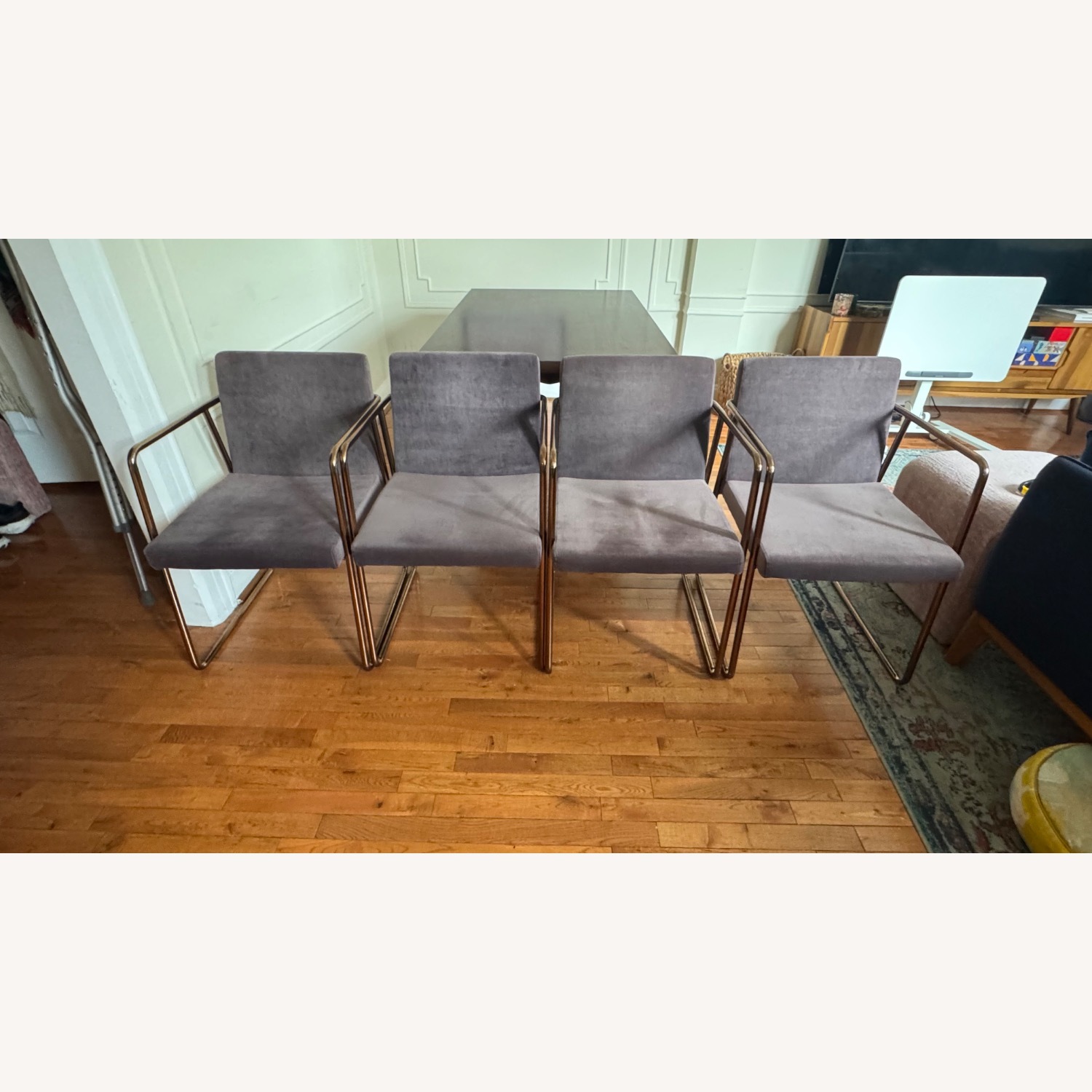CB2 Rouka Dark Gray Velvet Dining Chairs - image-2