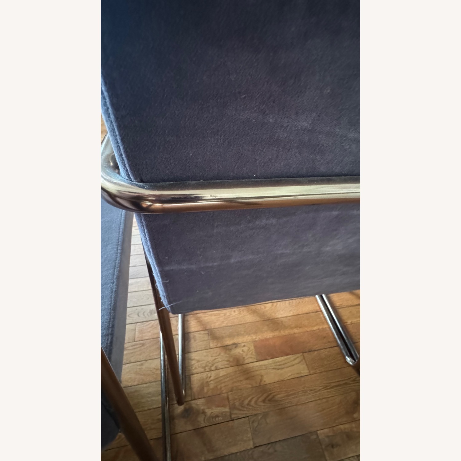 CB2 Rouka Dark Gray Velvet Dining Chairs - image-10