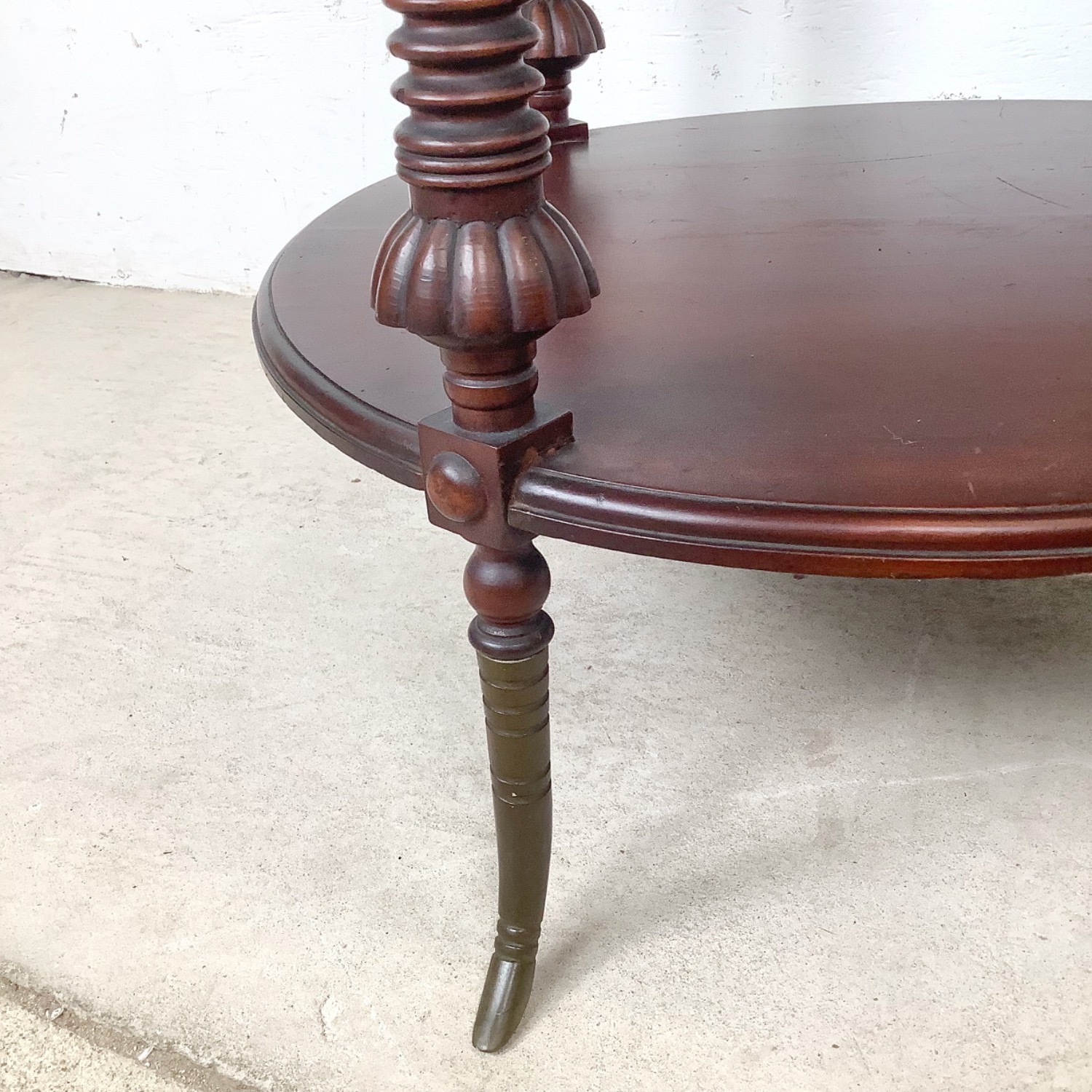 Antique Mahogany Two-Tier Kidney Table - image-10