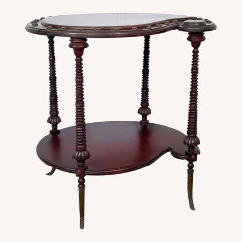 Used Antique Mahogany Two-Tier Kidney Table for sale on AptDeco