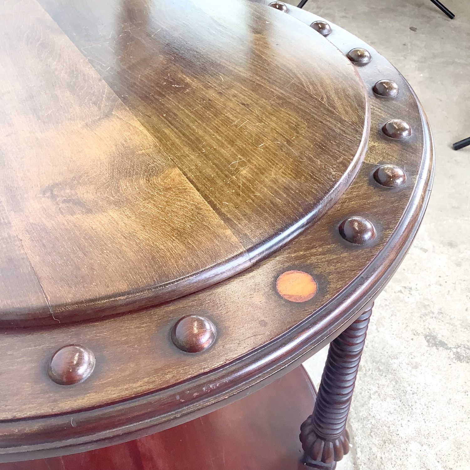 Antique Mahogany Two-Tier Kidney Table - image-7