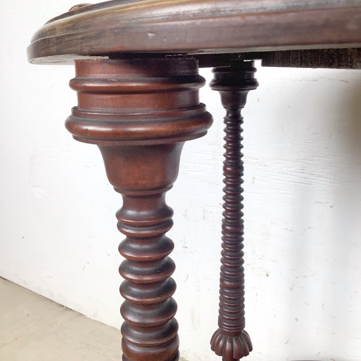 Antique Mahogany Two-Tier Kidney Table - image-9