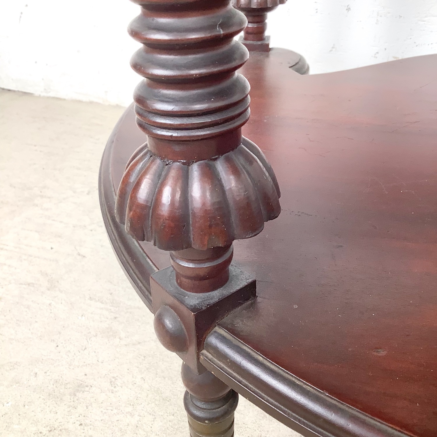 Antique Mahogany Two-Tier Kidney Table - image-14