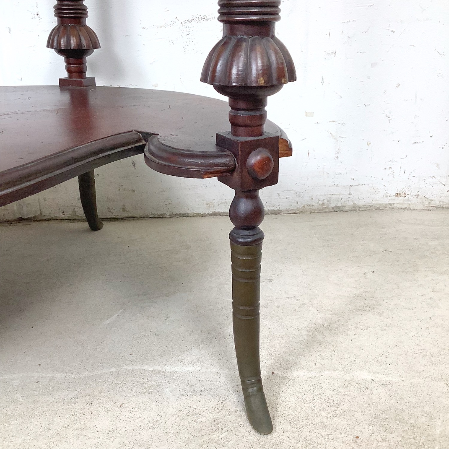 Antique Mahogany Two-Tier Kidney Table - image-17