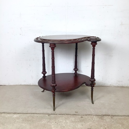 Used Antique Mahogany Two-Tier Kidney Table for sale on AptDeco