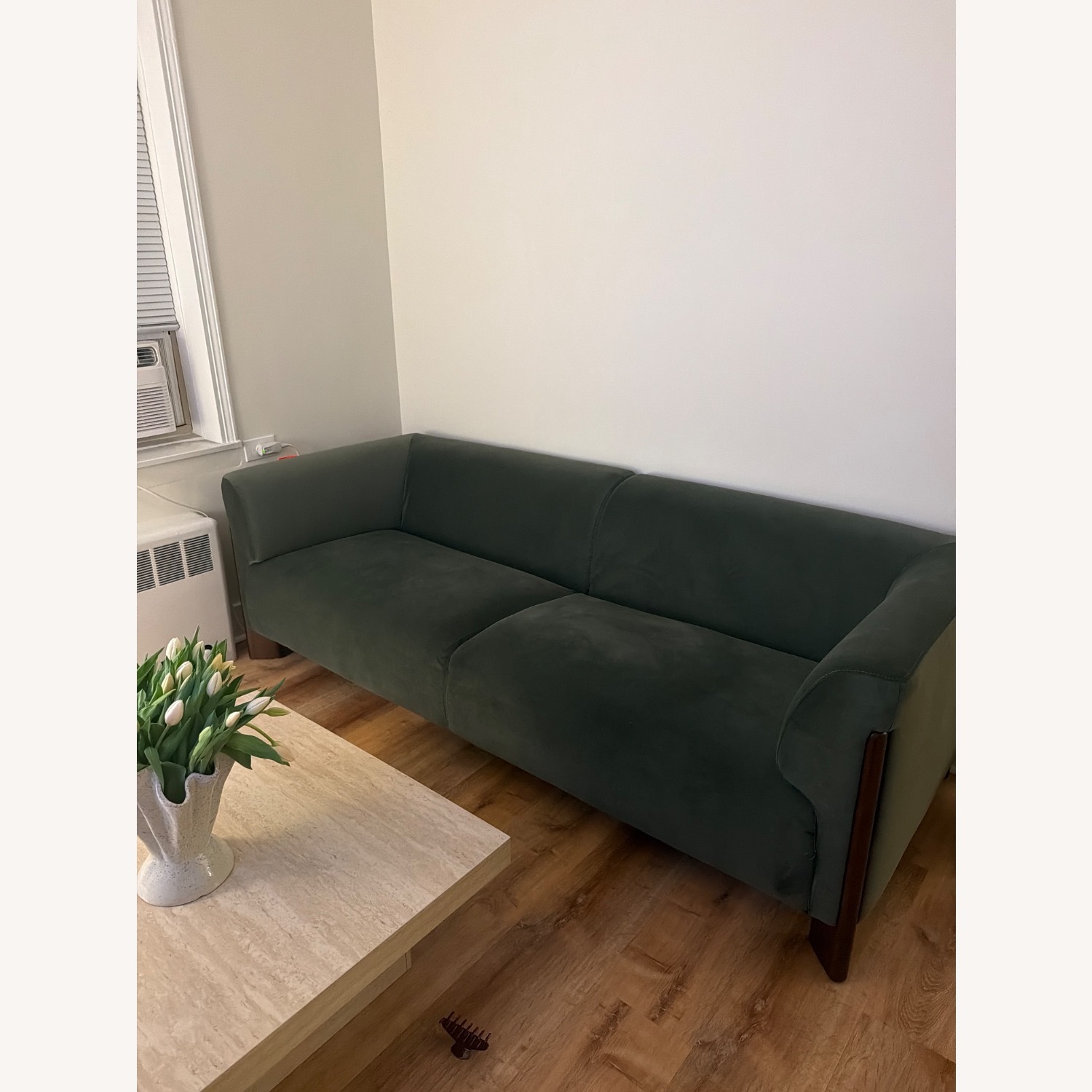 AllModern Green Velvet Sofa - image-2